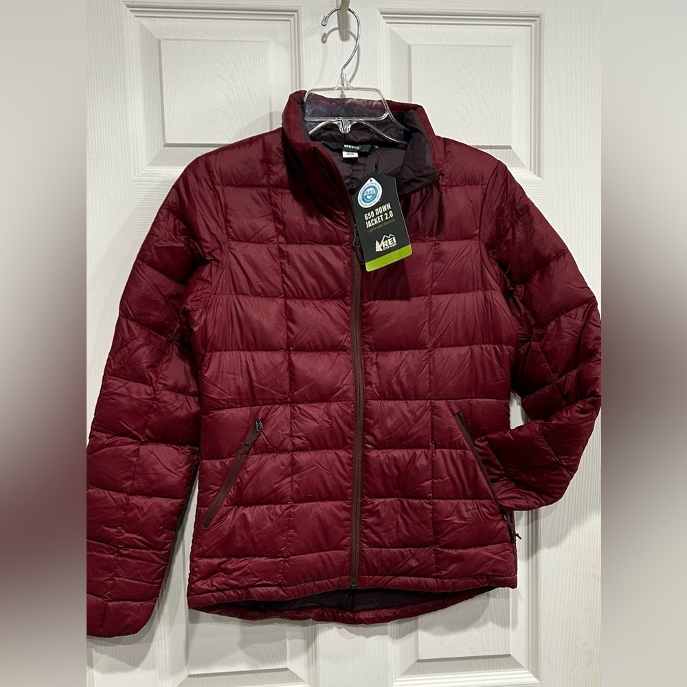 REI Women’s XS 650 Down Puffer Jacket 2.0 Red Shaded Sumac NWT Puff